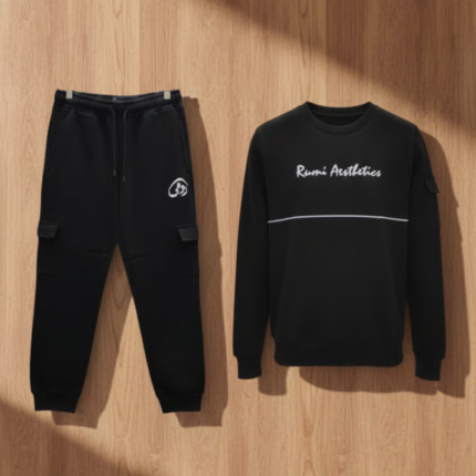 Black Rumi Aesthetics Tracksuit in Cotton Fleece